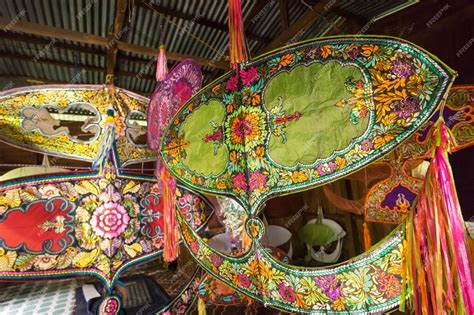 premium photo traditional moon kite  locally   wau bulan