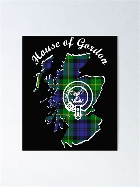 Clan Gordon Scotland Map Crest Poster For Sale By Ljrigby Redbubble