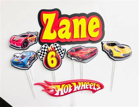 Personalized Hot Wheels Theme Cake Topper Etsy