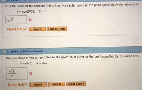 Solved Find The Slope Of The Tangent Line To The Given Polar Chegg