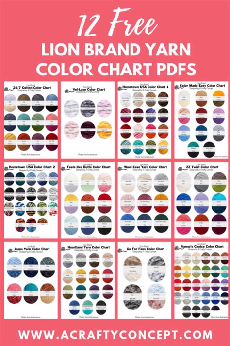 Lion Brand Yarn Free Color Charts Artofit