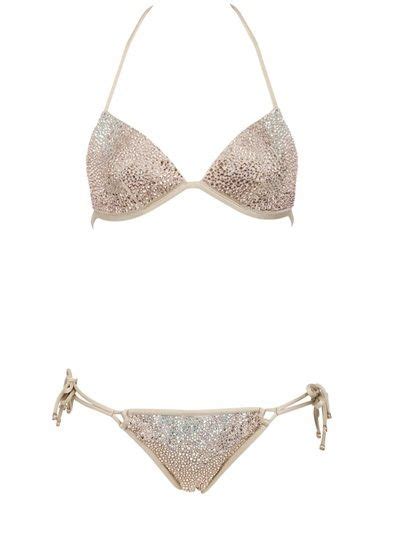 Metallic Gold Trim Triangle Piece Bikini Set Bikinis Bikini Set My XXX Hot Girl