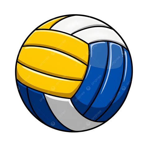 bola voli kartun  ilustrasi kuning  biru bola voli kartun