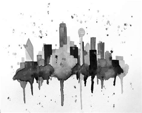 Dallas Skyline Sketch at PaintingValley.com | Explore collection of ...