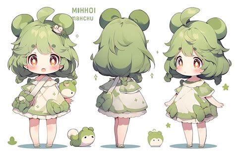 Premium AI Image | Cute Anime Kawaii Chibi Girl Character Turnaround Concept Sheet of Stylish ...