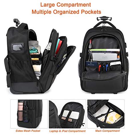 Yorepek Backpack With Wheels Large Rolling Backpack For Men Women