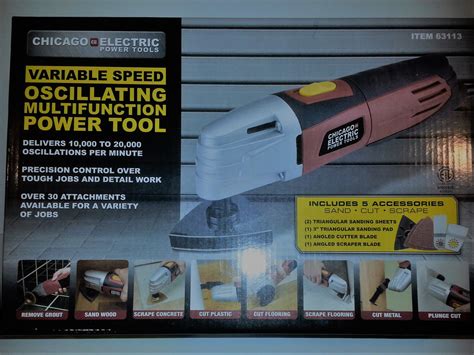 Chicago Electric Oscillating Multifunction Power Tool Attachments at