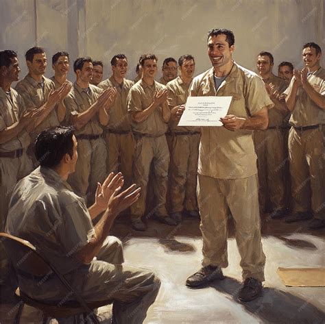 A prisoner receiving a certificate for completing a drug rehabilitation