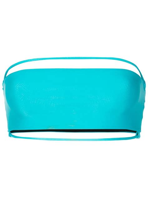 Gloria Coelho Bandeau Bikini Top Blue FARFETCH