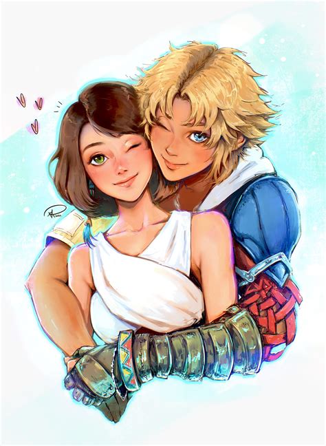 Yuna And Tidus Final Fantasy And 1 More Drawn By Xriviia Danbooru