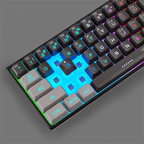 Mini 60% Gaming Keyboard, Wired RGB Backlit 61 Key Ultra-Compact ...