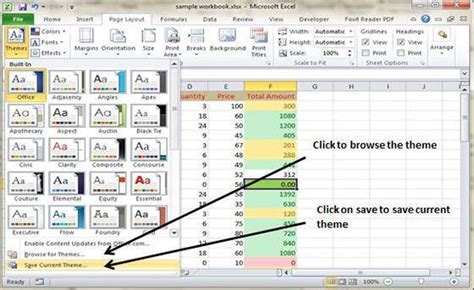 How To Use Themes In Ms Excel 2010 02