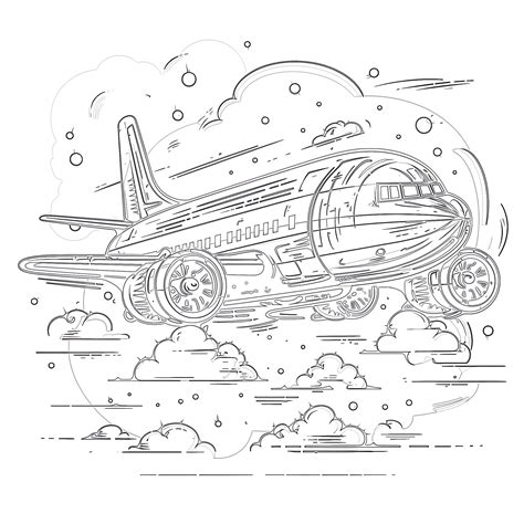 Airplane Coloring Pages Free Coloring Page | Coloring Pages Mimi Panda