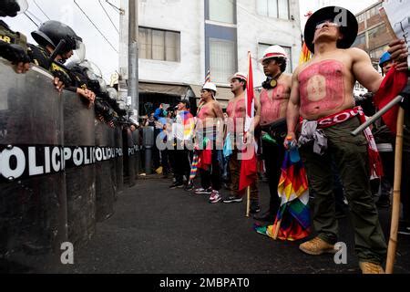 Lima Peru Th Jan Police Fire Tear Gas During A Demonstration