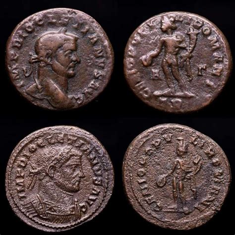 Impero Romano Diocletian Ad Lot Comprising Two Bronze