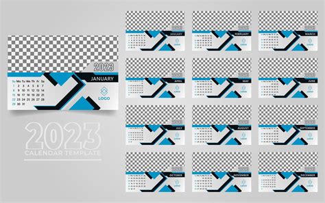 Calendar 2023 Blue Background 15911319 Vector Art At Vecteezy