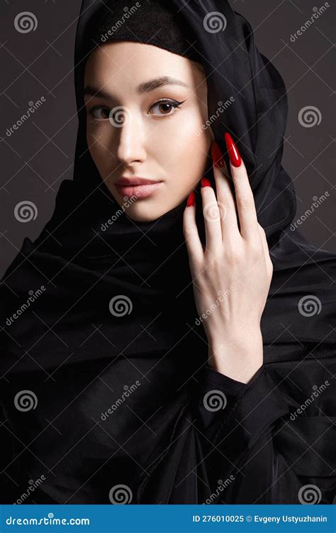 Beautiful Islamic Young Woman With Long Nails Beauty Girl In Hijab