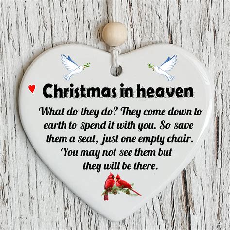 Christmas in Heaven Poem Ornament Xmas Tree hanging Decoration Memorial