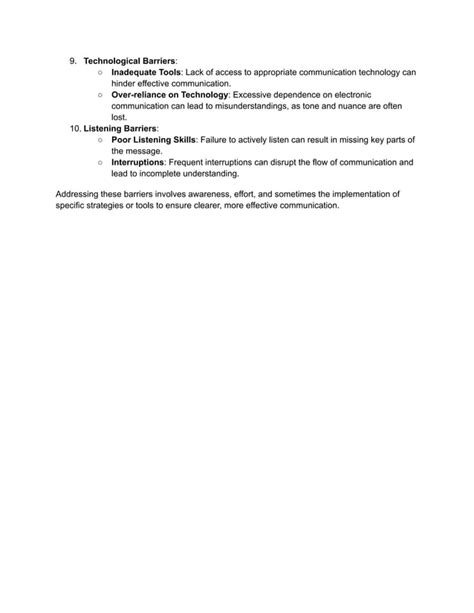 Barriers To Effective Communications Pdf