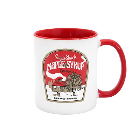 Sugar Shack Maple Syrup Label 11oz Mug Black Maple Trading Co