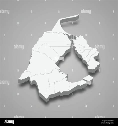 3d El Mapa Isométrico De Zulia Es Un Estado De Venezuela Ilustración