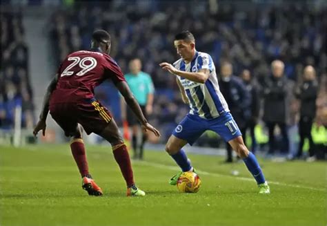 Greetings Card Of Anthony Knockaert In Action Brighton Hove Albion