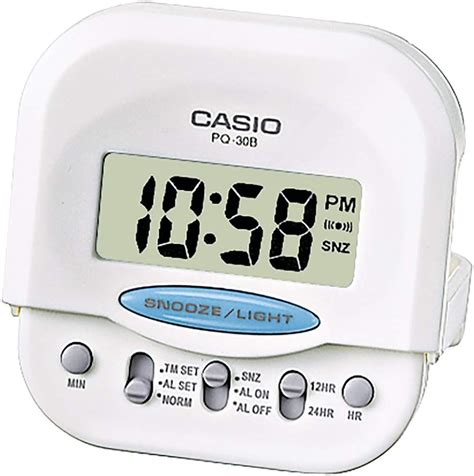 Casio White Digital Quartz Alarm Clock Pq 30b 7ef Uk Home