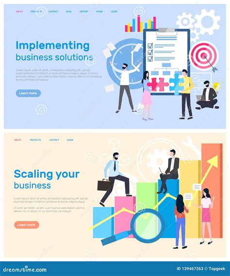 Scaling Business, Graphic Or Chart, Entrepreneurs Cartoon Vector