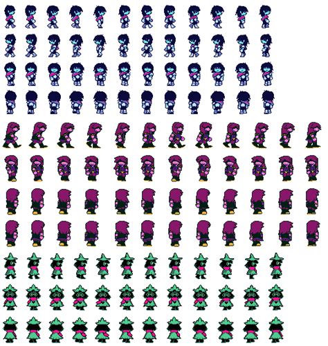 Kris , Susie , And Ralsei All Overworld Sprites Blank Template - Imgflip