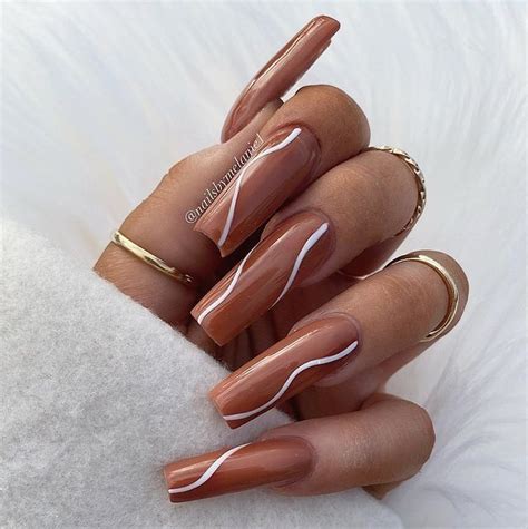 50 Fall Nail Designs You Need To Try Prada And Pearls Brown Acrylic