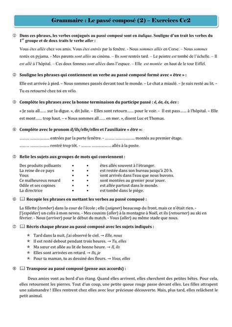 Imprimer Exercice De Pass Compos Aper U Bts Cpi