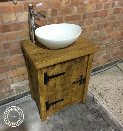 Rustic Chunky Solid Wood Farmhouse Bathroom Washstand Vanity Etsy UK