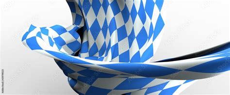 Flag of Bavaria, Germany. 3D rendering illustration of waving sign ...