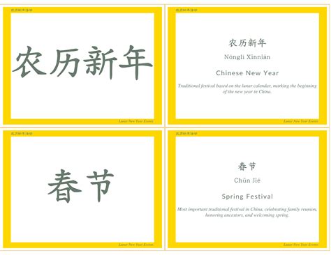 Lunar New Year Chinese Vocabulary Cards- Digital Printable