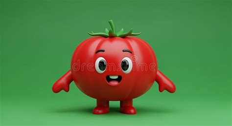 cheerful cartoon tomato character  arms legs  smiling face
