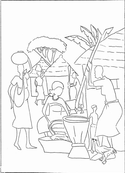 Africana Para Colorir - Arte Africana Para Colorir - RETOEDU