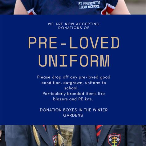 Pre Loved Uniform Donation St Benedicts School