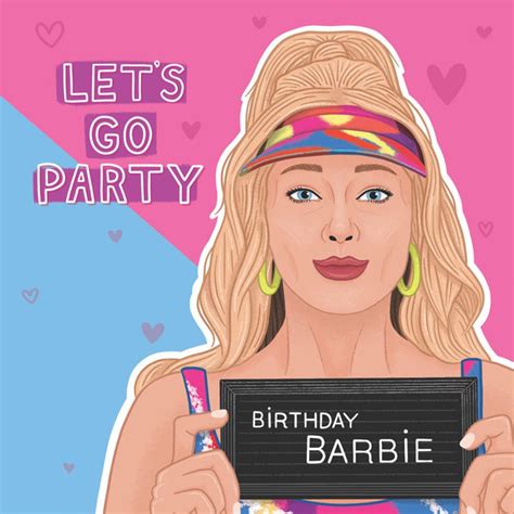 Lets Go Party Barbie Birthday Confetti Exploding Greetings Card Boomf