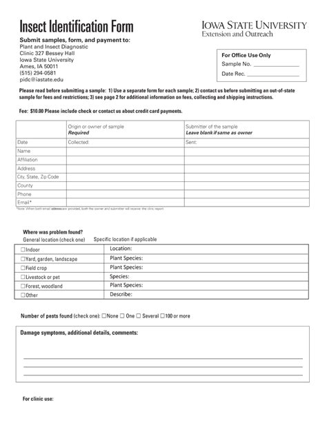 Fillable Online Extension Iastate Submit Samples Form And Payment To