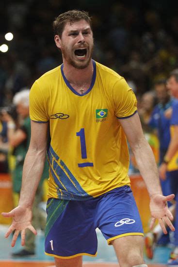 Brazils Bruno Rezende Celebrates Win After Editorial Stock Photo