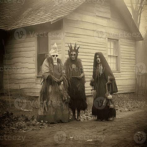 children kids halloween scary vintage photography masks 19th century ...