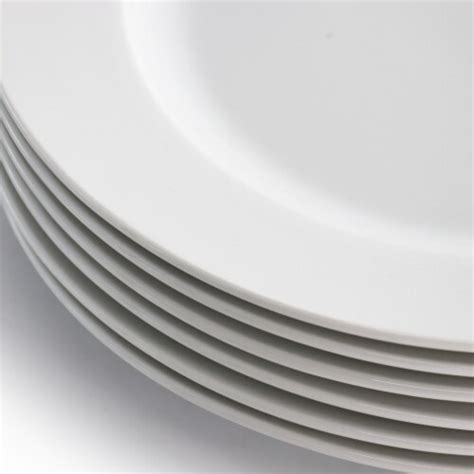 Our Table Simply White 6 Piece 11 Inch Round Porcelain Dinner Plate Set