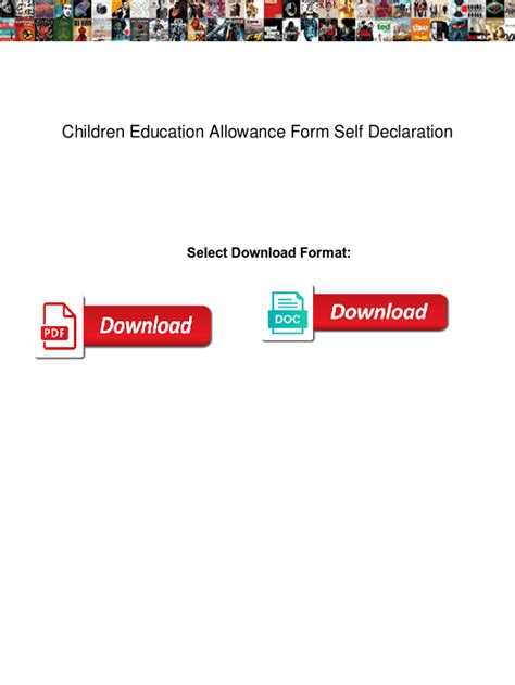 Fillable Online Children Education Allowance Form Self Declaration