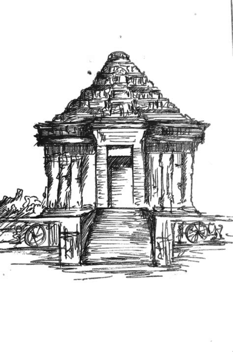 Sun Konark Temple in 2024 | Fantasy landscape, Sketches easy, Sketches