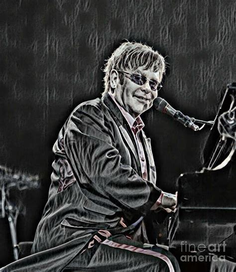 Elton John Playing Piano Digital Art by Pd - Fine Art America