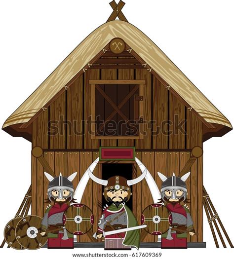 Cartoon Norse Viking Home Stock Vector Royalty Free 617609369