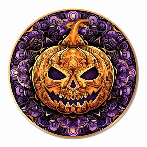 Premium AI Image Scary Jack O Lantern Halloween Pumpkin