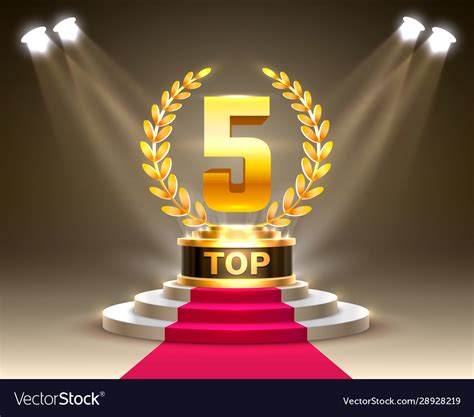 Top 5 Best Podium Award Sign Golden Object Vector Image