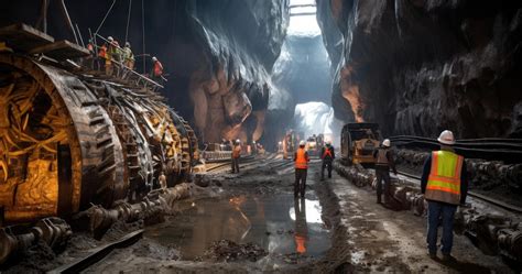 Premium AI Image | Inside the tunnel for Metro during construction