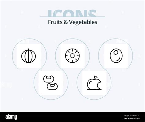 Fruits And Vegetables Line Icon Pack Icon Design Intellect Apple